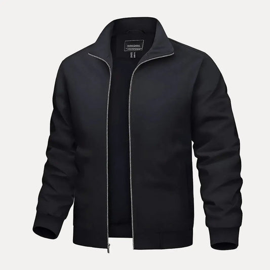 Lightweight Bomber Jacket with Stand Collar for Men – Ideal for Outdoor Activities